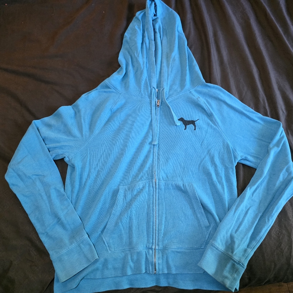 PINK Victoria's Secret Teal Zip-Up Hoodie